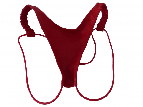 String Tanga Damen Unterwäsche Schritt Po frei Gesäß Rundbänder Ledapol 670 rot